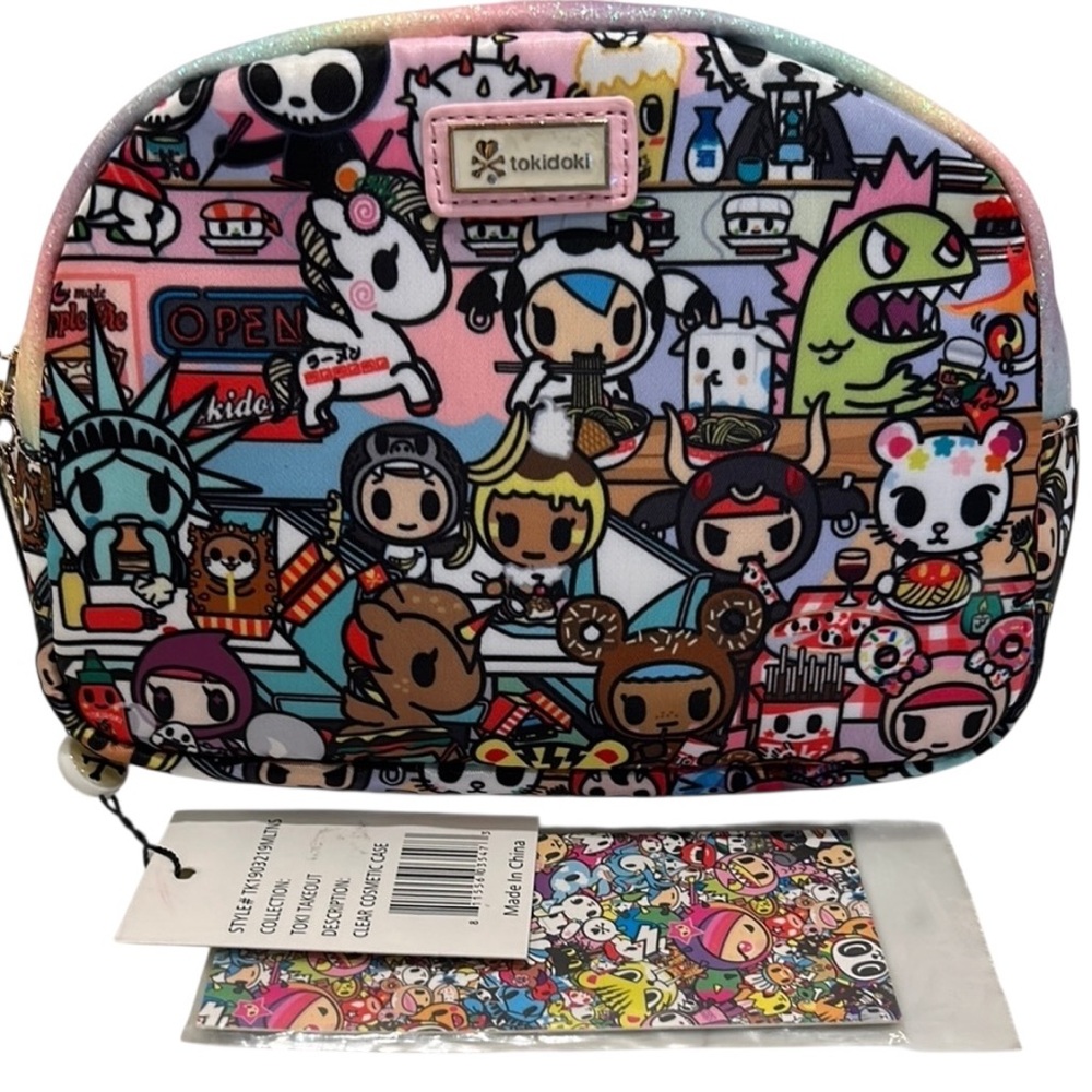 NWT TOKIDOKI Multicolor Character Cosmetic Bag